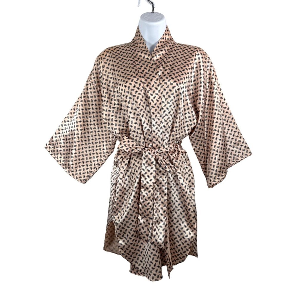 VTG JAYRE California satin paisleyβ print made in USA robe sz P